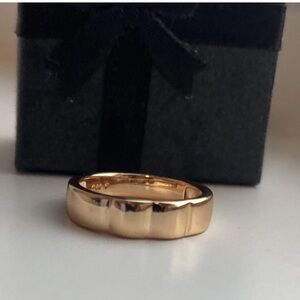 Trendy Ruffle Cigar Band Ring - Rose Gold Plated - Size 7 | Bold, Minimalist NEW